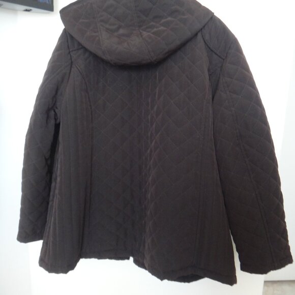 Braetan Womens Plus Jacket /Coat Brown Quilted Hooded Faux Fur Lining Sz 2X - Picture 5 of 16